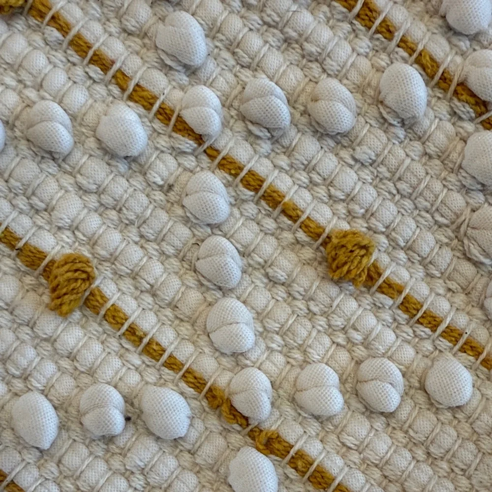 Boho White and Gold Tassel Pillow Cover 14x36